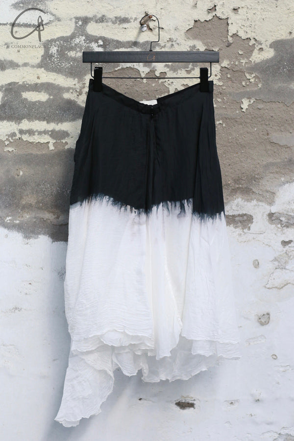 Marc Le Bihan 2502 colorblock skirt France Handmade MLB-2502-HEIBAI Black and white